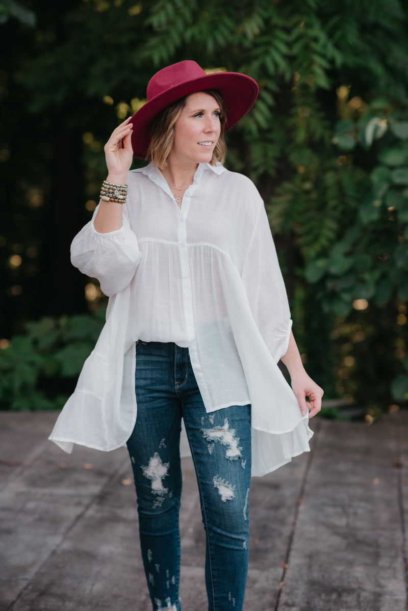 Wide Brim Hat with Belt