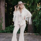Boho Cream Lace Bell Bottom