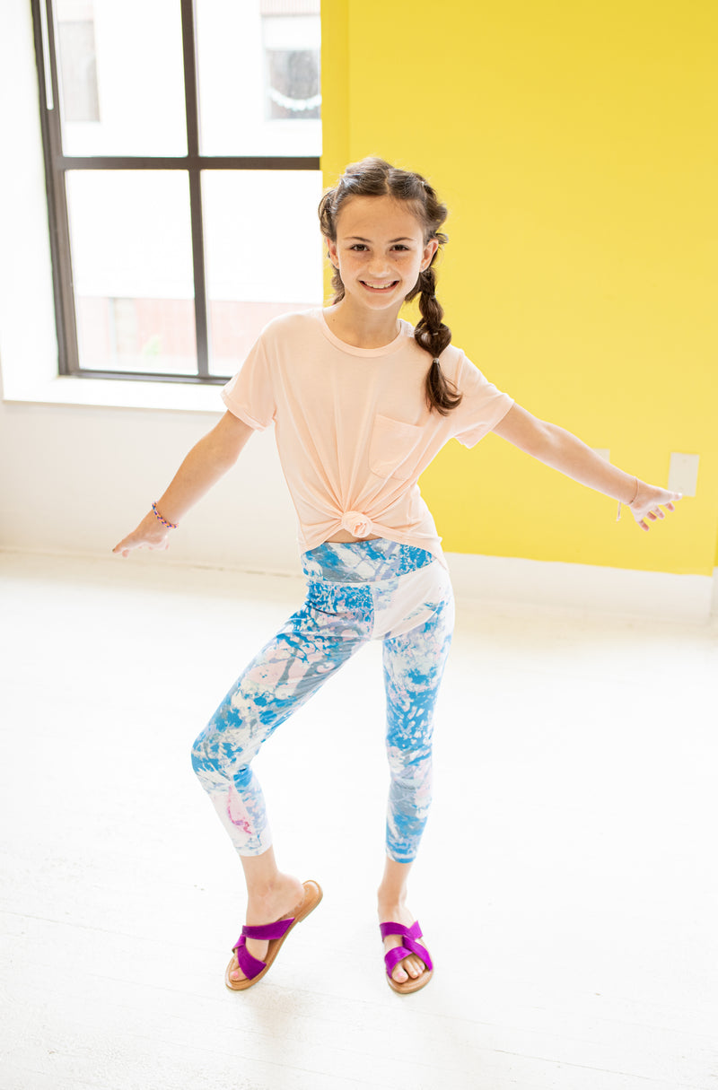 Blue Tie Dye Child Leggings