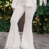 Boho Cream Lace Bell Bottom