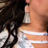 Blush Earring w/ Gray Tassel