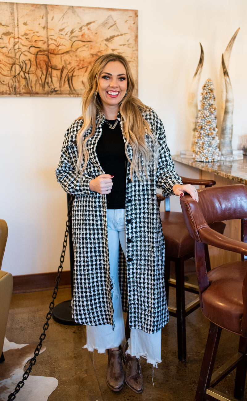 Joslyn Black and White Duster