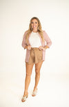 Mocha Shimmer Washed Satin Shorts