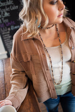 Brown Ribbed Washed Jacket