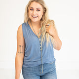 Frozen Blueberry Tank with Front Buttons