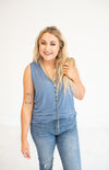 Frozen Blueberry Tank with Front Buttons