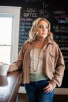 Brown Ribbed Washed Jacket