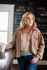 Brown Ribbed Washed Jacket