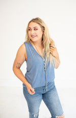 Frozen Blueberry Tank with Front Buttons