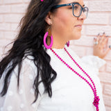 Hot Pink & Red Beaded Hair Clip (Set of 2)