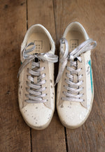 White Pony + Turq Leather Sneaker