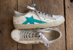 White Pony + Turq Leather Sneaker
