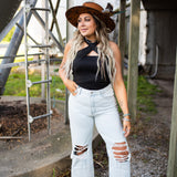 Black Cross Front Bodysuit