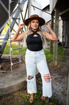 Black Cross Front Bodysuit