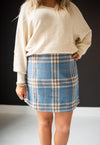 Blue Mix Soft Brushed Plaid Skirt