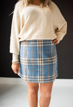Blue Mix Soft Brushed Plaid Skirt