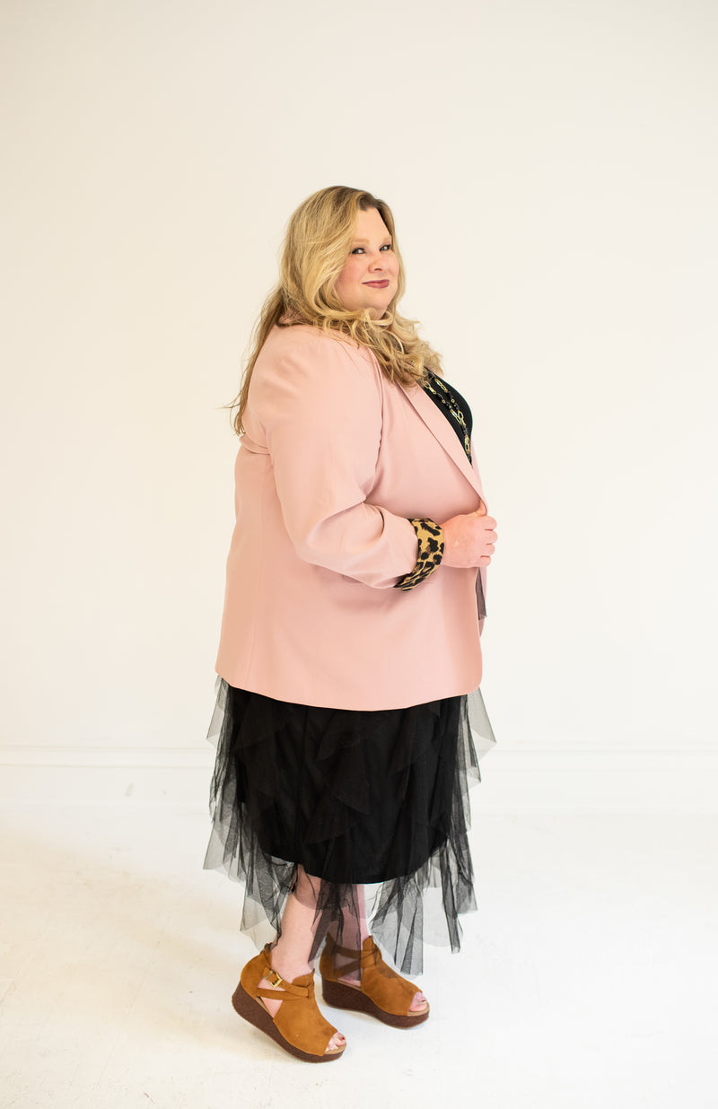 Mauve Leopard Lined Blazer