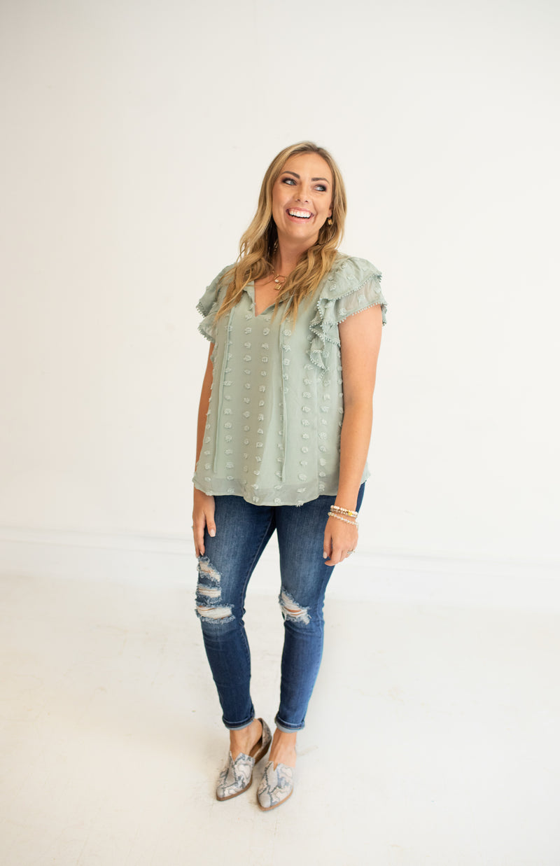 High Rise Skinny w/ Distressing