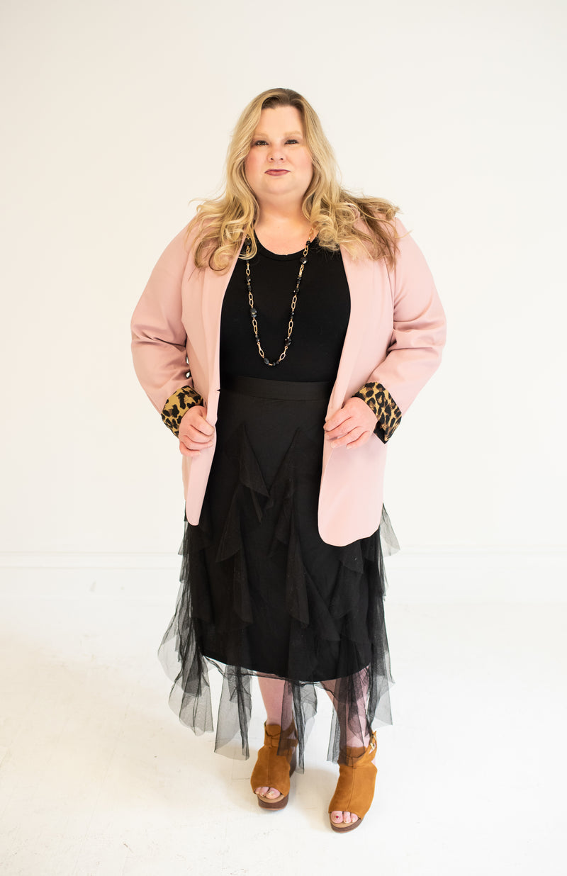 Mauve Leopard Lined Blazer