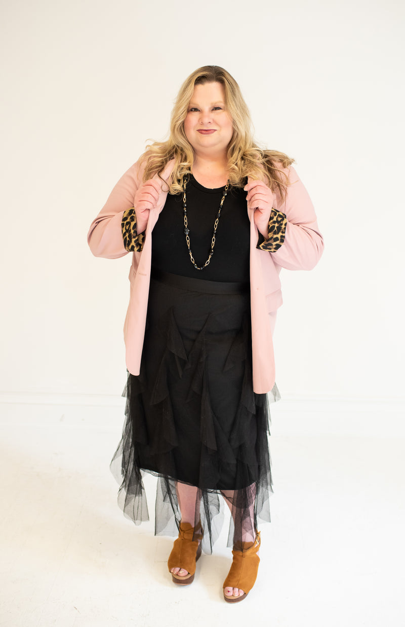 Mauve Leopard Lined Blazer