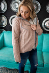 Double Zippered Faux Leather Blush Jacket