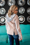 Double Zippered Faux Leather Blush Jacket