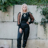 Black Cargo Jogger Pant with Elastic Waistband + Side Pockets