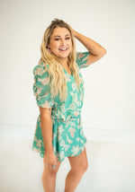 Mint Paisley Print Shorts
