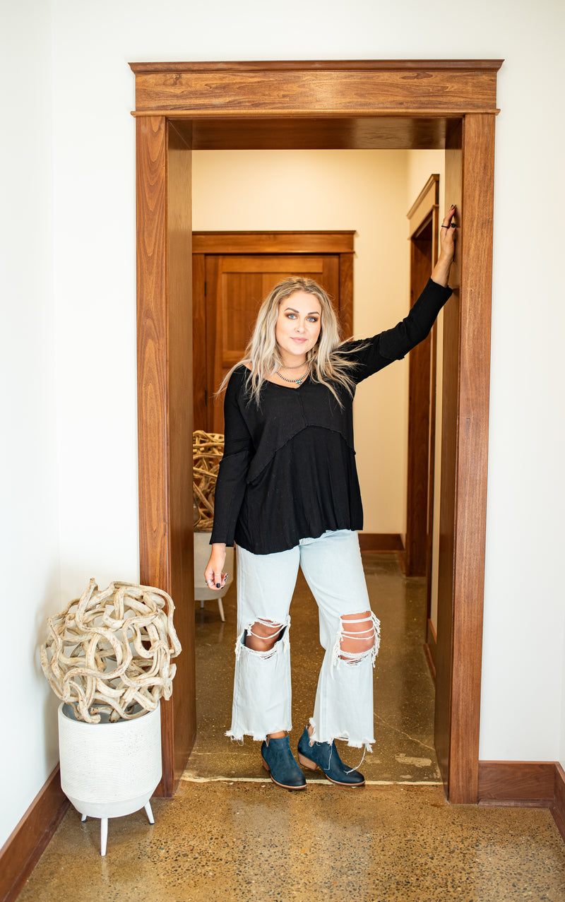 Black Rib Texture Sleeve & Torso