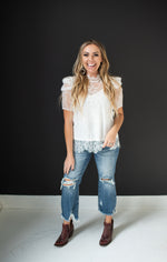 Dark High Rise Straight Denim