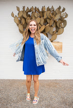 Denim Jacket with Full Fringe