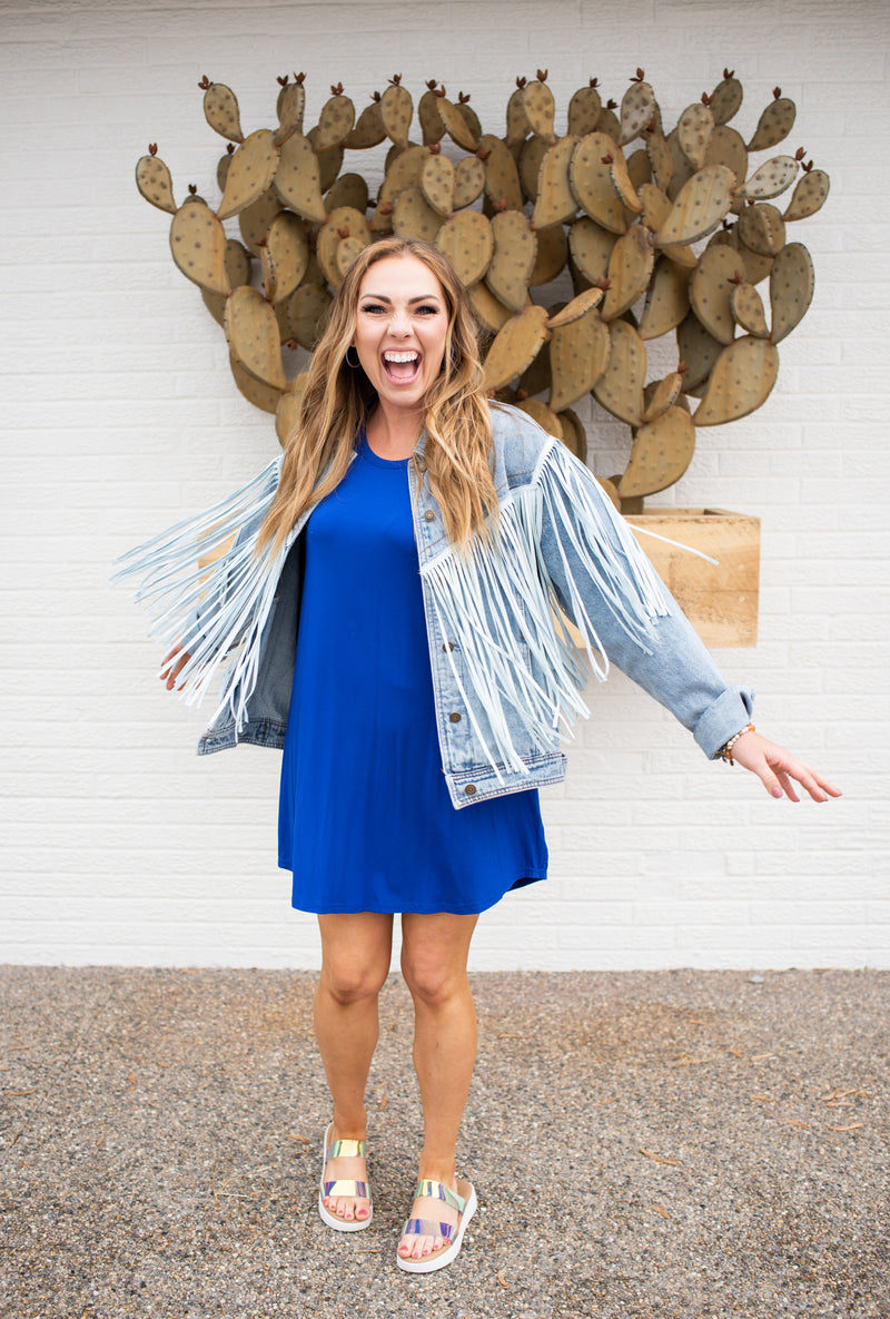 Denim Jacket with Full Fringe