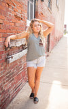 Heavy Distressed Front Button Shorts