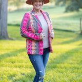 Misty Morning Corduroy Aztec Blazer