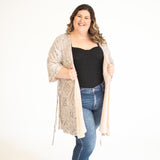 Champagne Sequin Duster with Waist Tie