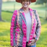 Misty Morning Corduroy Aztec Blazer