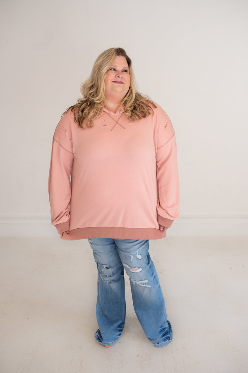 Ellers Distressed Mid Rise Flare