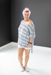 Grey Thermal Knit Tie Dyed Hi Low Top
