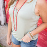 Front Button Sage Tank