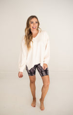 Grey & Black Tie Dye Biker Shorts