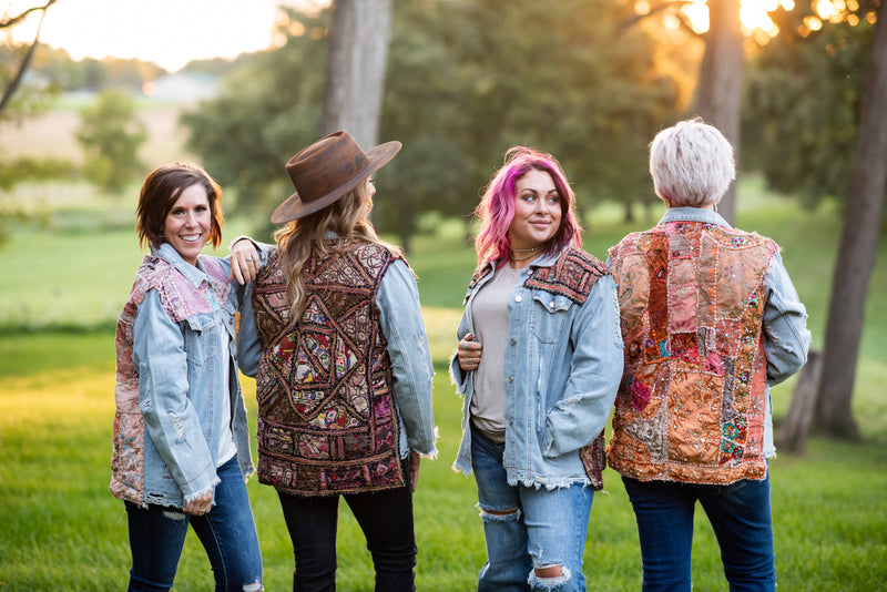 Denim + Custom Terracotta Patchwork Jacket
