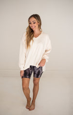 Grey & Black Tie Dye Biker Shorts