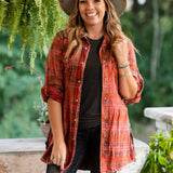 Orange Custom Hand Patchwork Flannel