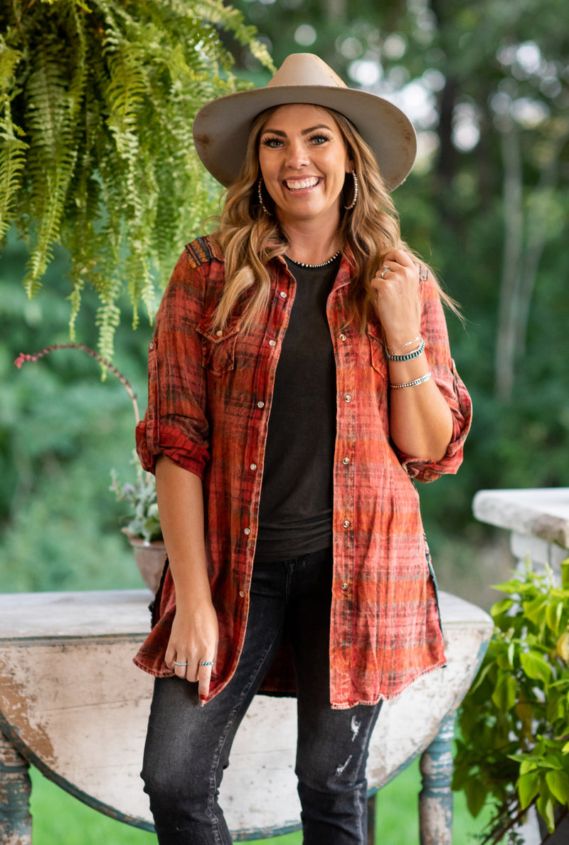 Orange Custom Hand Patchwork Flannel