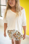 Tie Dye Leopard Satin Shorts