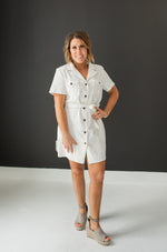 Denim Button Down Dress + Waist Sash