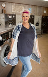 V Neck S/S Black Top