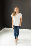Mid Rise Cropped Skinny w/ Raw Hem