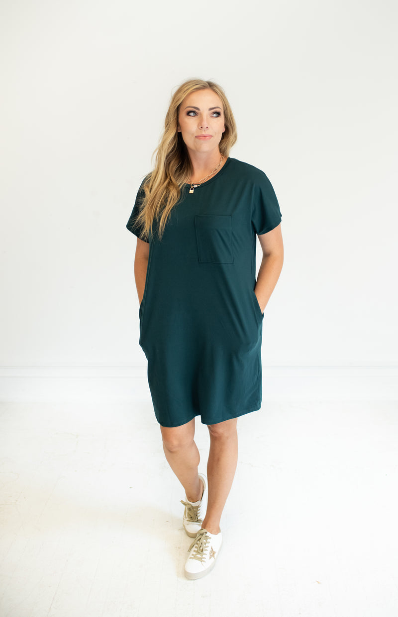 Dark Teal T-Shirt Dress