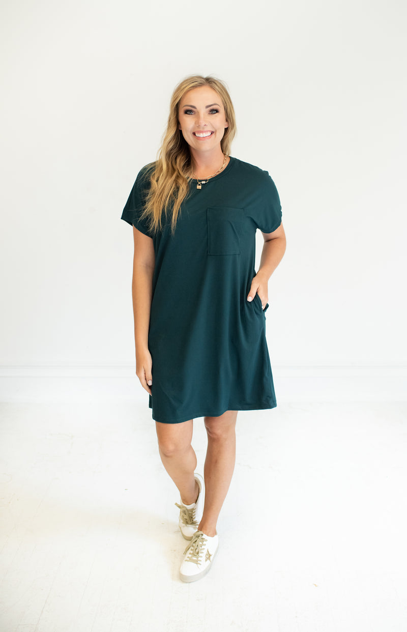 Dark Teal T-Shirt Dress
